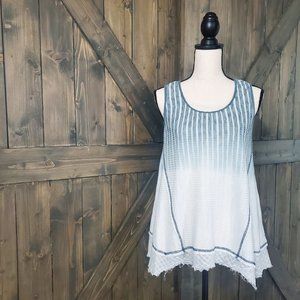 Mystree Sleeveless Blue & White Ombre' Tunic Top